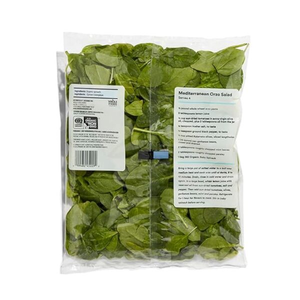 365 by Whole Foods Market, Salad Bag Spinach Baby Organic, 5 Ounce - Image 2